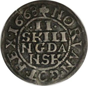 World Coins - Denmark, 2 skilling 1668