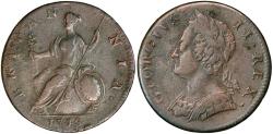 World Coins - Great Britain, 1/2 penny 1748