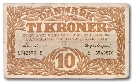 World Coins - Denmark, 10 kroner 1942
