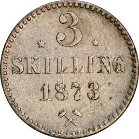 World Coins - Norway, 3 skilling 1873