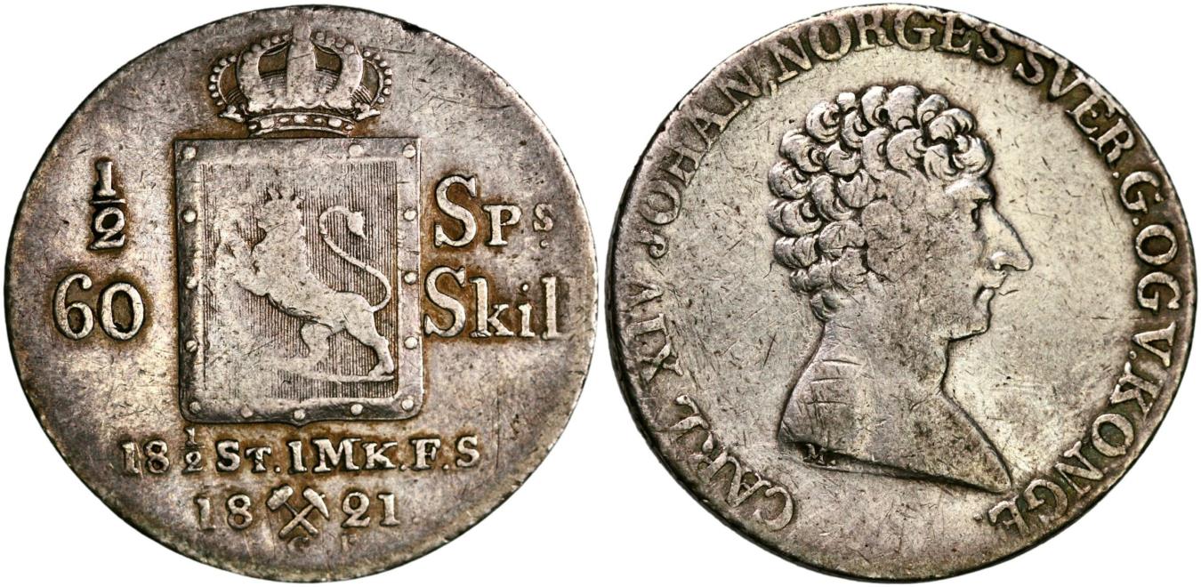 Norway, 1/2 speciedaler 1821 | European Coins