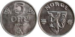 World Coins - Norway, 5 øre 1942