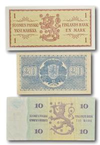 World Coins - Finland, collection of banknotes
