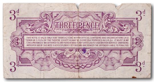 World Coins - British Armed Forces, 3 pence 1946