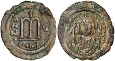 Ancient Coins - Follis from Emperor Tiberius II Constantine (582-583 AD)
