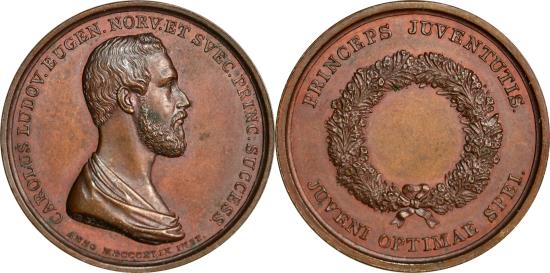 World Coins - Norway, the Crown Prince’s Medal in Bronze for Academic Research (1849)