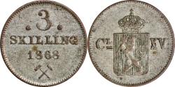 World Coins - Norway, 3 skilling 1868