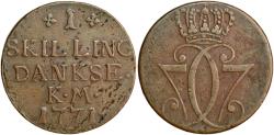 World Coins - Denmark, 1 skilling DANKSE 1771