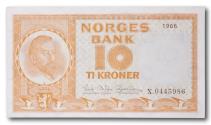 World Coins - Norway, 10 kroner 1966 replacement banknote