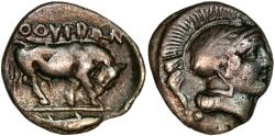 Ancient Coins - Triobol fra Thourioi i Lucania (400-350 BC)