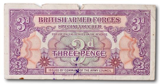 World Coins - British Armed Forces, 3 pence 1946