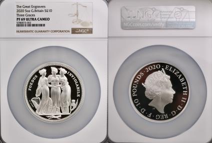 World Coins - Great Britain, 10 pounds (5 oz) 2020