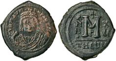 Ancient Coins - Follis from Emperor Maurice Tiberius (596/7 AD)