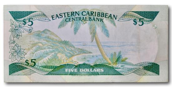 World Coins - Eastern Caribbean States, 5 dollars 1985-1988