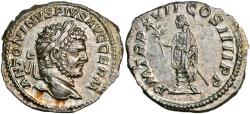 Ancient Coins - Denarius from Emperor Caracalla (214 AD)