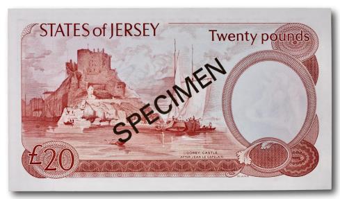 World Coins - Jersey, 20 pounds SPECIMEN 1976