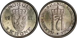 World Coins - Norway, 1 krone 1951 (Choice!)