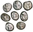 Ancient Coins - The Achaemenidae Dynasty, group of 8 sigloi (ca. 450-375 BC)