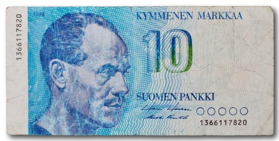 World Coins - Finland, 10 markkaa 1986