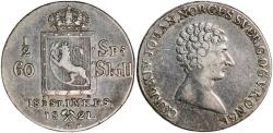 World Coins - Norway, 1/2 speciedaler 1821