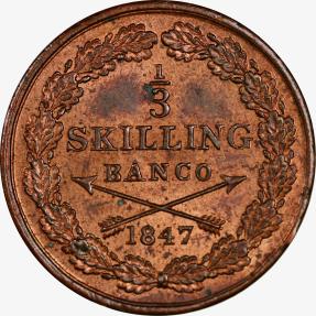 World Coins - Sweden, 1/3 skilling 1847