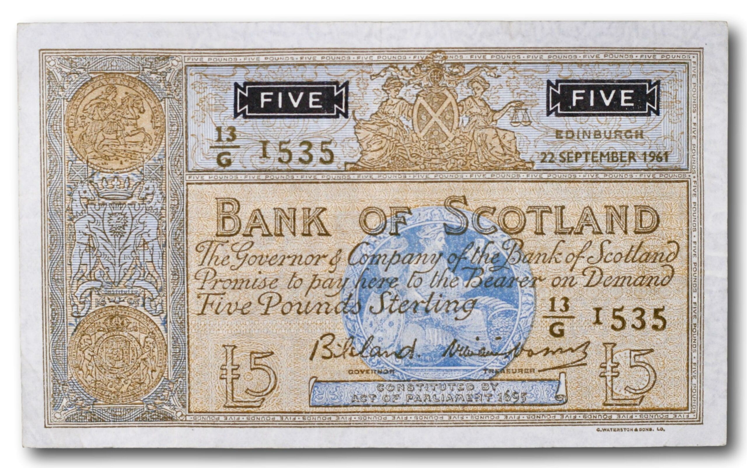 Scotland, 5 pounds 1961-1965
