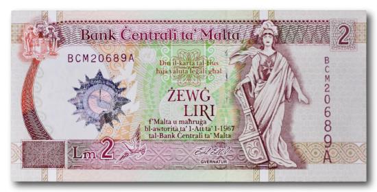 World Coins - Malta, 2 liri 1989