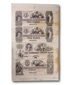 World Coins - USA, Sheet of Uncut Civil War Banknotes (1861-1865)