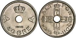 World Coins - Norway, 50 øre 1939