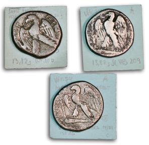 Ancient Coins - Three tetradrachms from Emperor Vespasian (69-79 AD)