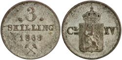 World Coins - Norway, 3 skilling 1868