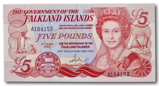 World Coins - Falkland Islands, 5 pounds 1983