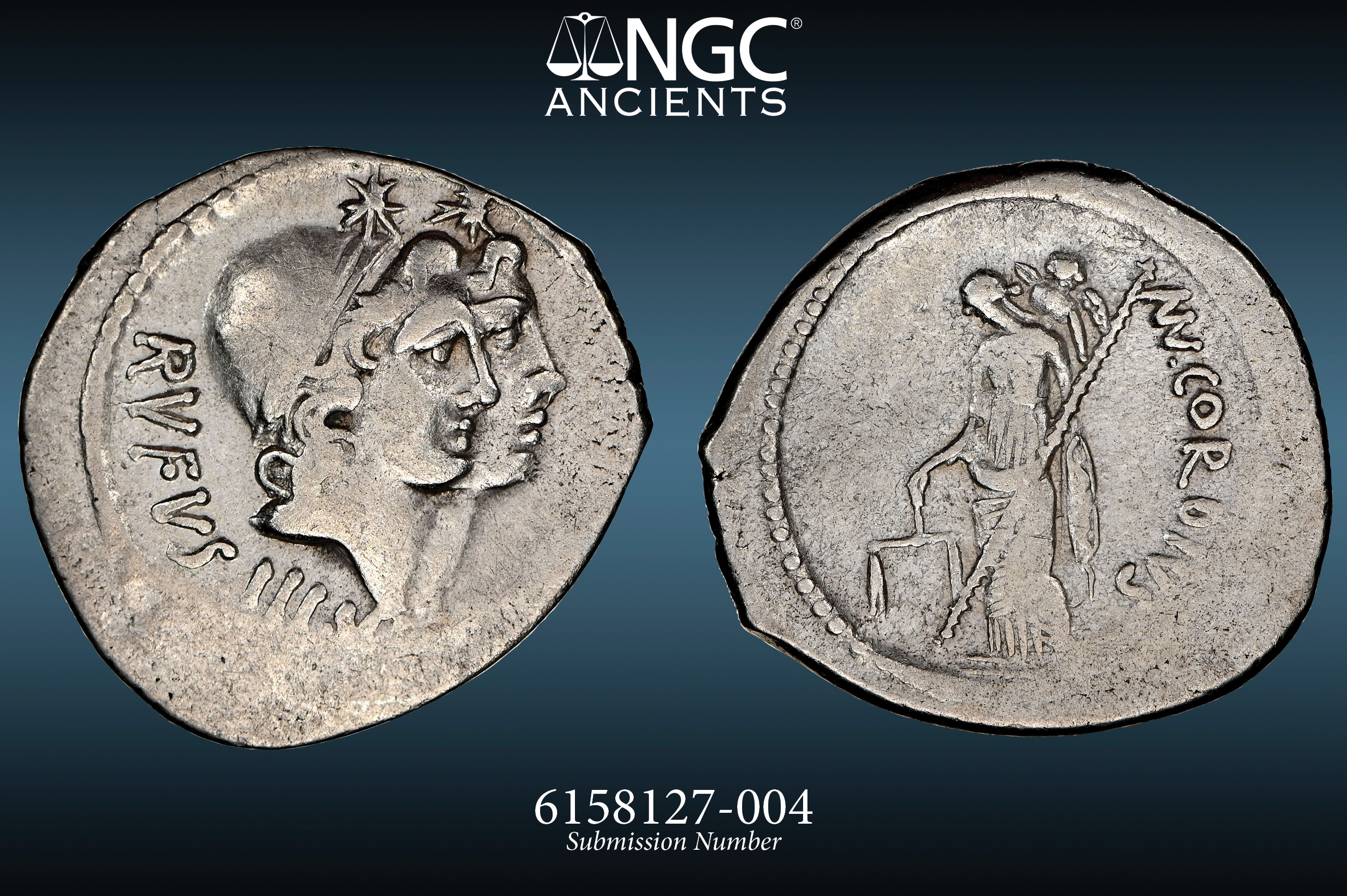 ROMAN REPUBLIC -Mn. Cordius Rufus AR Denarius NGC VF 4/5 2/5 46