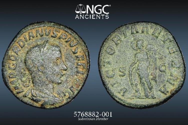 Gordian Iii Ae Sestertius 22 07g 30 0mm Imp Gordianvs Pivs Fel Avg Perfect Ngc 5 5 Strike Ngc Ch F 5 5 3 5