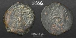 Ancient Coins - JUDAEA, Procurators. Marcus Ambibulus. 9-12 CE. NGC F 3/3 3/3 Æ Prutah BIBLICAL COIN 17mm, 2.54 g.  In the name of Caesar (Augustus). Jerusalem mint.