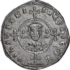 Ancient Coins - BYZANTINE SILVER - JOHN I ZIMISCES NGC XF 5/5 2/5 - 969-976 Miliaresion. Constantinople.  Obv: + IҺSЧS XRISTЧS ҺICA ✷. Cross crosslet set on globus above two steps; in central meda