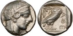 Ancient Coins - ATTICA. Athens NGC XF 5/5 3/5 “OWL” AR Tetradrachm 440-404 BC. 23mm, 17.18g. Mid-mass coinage issue. Head of Athena right, wearing earring, necklace, and crested Attic helmet