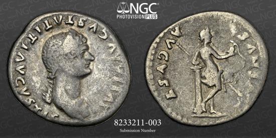 Ancient Coins - Julia Titi. Augusta, AD 79-90/1. AR Denarius RARE ISSUE (19mm, 3.17 g, 6h). Rome mint. Struck under Titus, AD 80-81. d91 AD PROVENANCE to September 1999