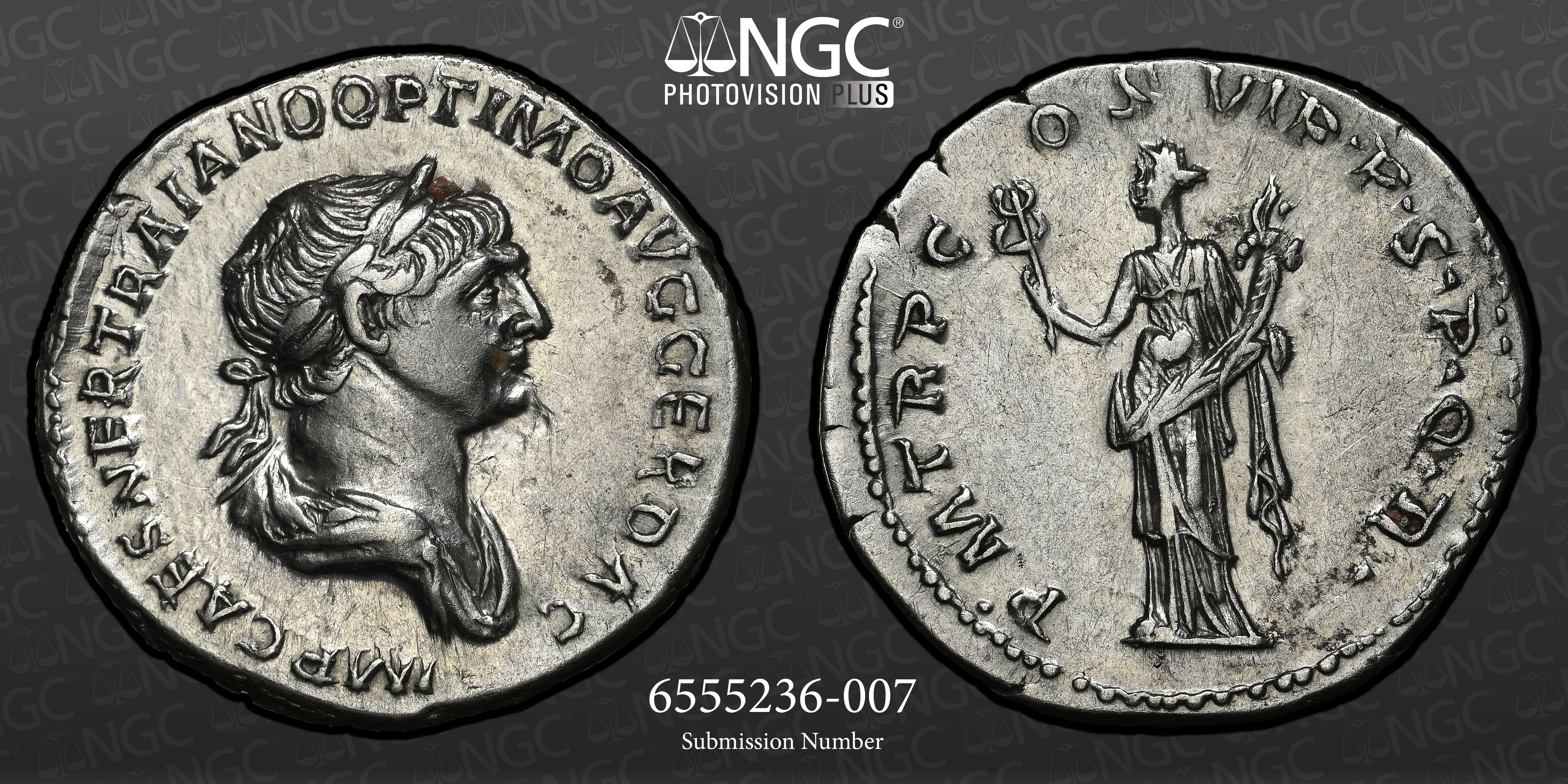 TRAJAN (98-117). NGC CH XF 4/5 3/5 - STUNNING LUSTER - Denarius
