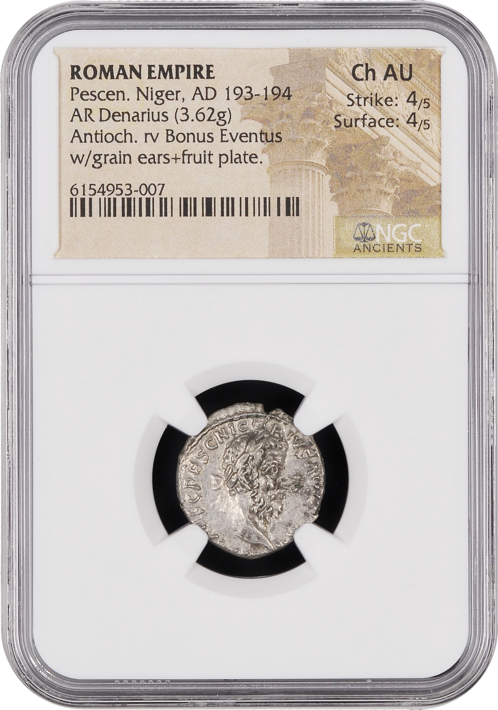 Pescennius Niger, 193-194 - NGC Ch AU 4/5 4/5 - Denarius 18mm