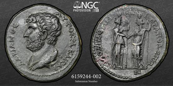 Ancient Coins - Hadrian VERY SCARCE ISSUE – PROVENANCE 2003 – HARLAN BERK – AE 30mm, 18.25g - 117-138 AD, Laodiceia ad Lycum, Phrygia, Alliance with Hierapolis - RPC-2341 (3 specimens)