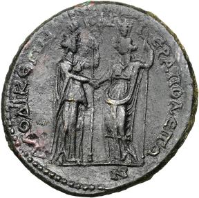 Ancient Coins - Hadrian VERY SCARCE ISSUE – PROVENANCE 2003 – HARLAN BERK – AE 30mm, 18.25g - 117-138 AD, Laodiceia ad Lycum, Phrygia, Alliance with Hierapolis - RPC-2341 (3 specimens)