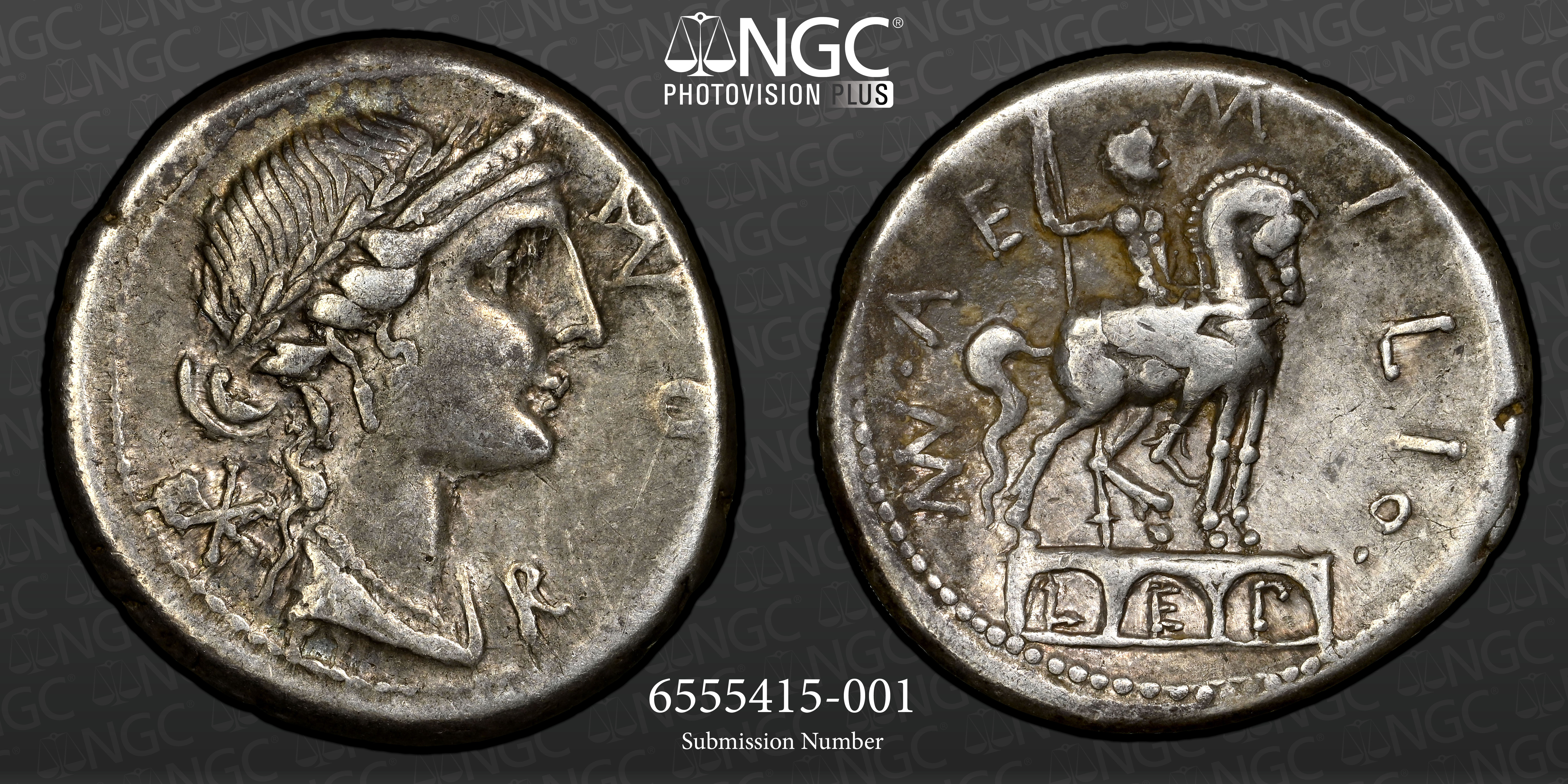 ROMAN REPUBLIC - Man. Aemilius Lepidus AR Denarius Equestrian