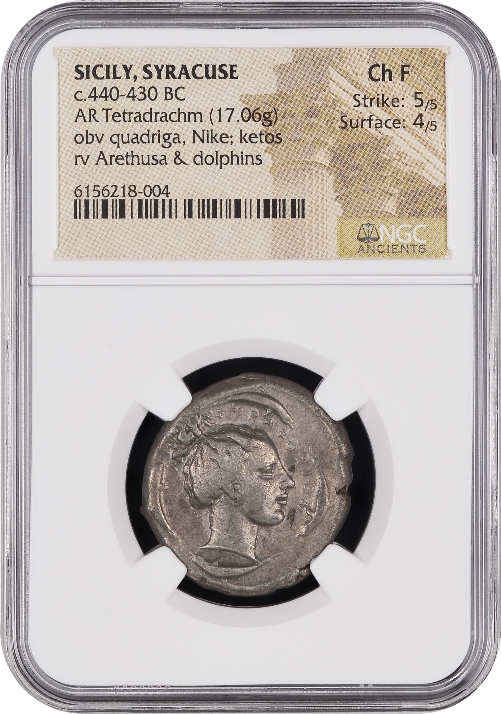 SICILY Syracuse 2nd Democracy - 466-405 BC Tetradrachm (Silver, 26