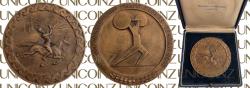 World Coins - Iran, Pahlavi, Mohamad Reza Shah World Weightlifting Championships in Tehran, By Picchiani & Barlacchi, Florence Bronze, Large Medal, Presentation Box included, 1975, 228.47g, 80mm