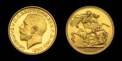World Coins - GEORGE V, 1911 GOLD PROOF SOVEREIGN, CORONATION YEAR ISSUE, PF 64