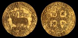 World Coins - FRANCE, JEAN II LE BON HAMMERED GOLD MOUTON D'OR, MS61