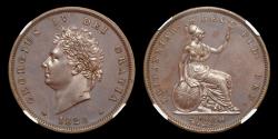 World Coins - GEORGE IV, 1826 PROOF PENNY, PF 63 BN