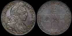 World Coins - WILLIAM III, 1700 SILVER CROWN, DVODECIMO EDGE, MS 62