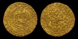 Ancient Coins - EDWARD III HAMMERED GOLD HALF-NOBLE, TREATY PERIOD MS 61